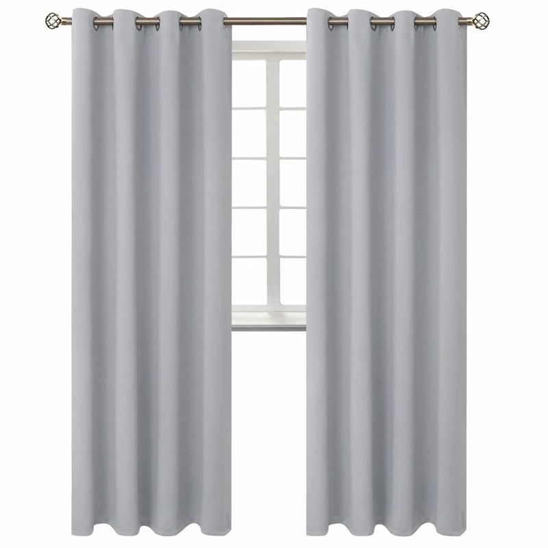 BGment Room Darkening Curtains 95 Inches Long - Grommet Thermal Insulated Drapes Window Treatment Curtains for Bedroom, 2 Panels, 52 x 95 Inch, Light Grey - Image 1